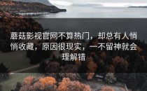 蘑菇影视官网不算热门，却总有人悄悄收藏，原因很现实，一不留神就会理解错