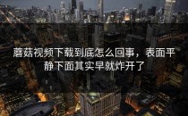 蘑菇视频下载到底怎么回事，表面平静下面其实早就炸开了