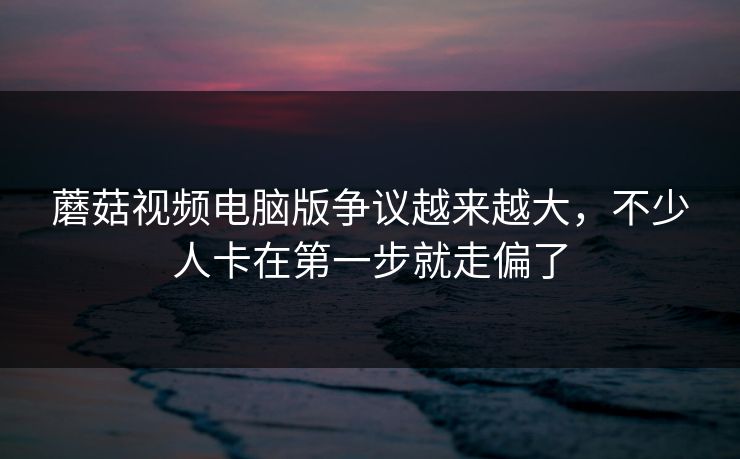蘑菇视频电脑版争议越来越大，不少人卡在第一步就走偏了
