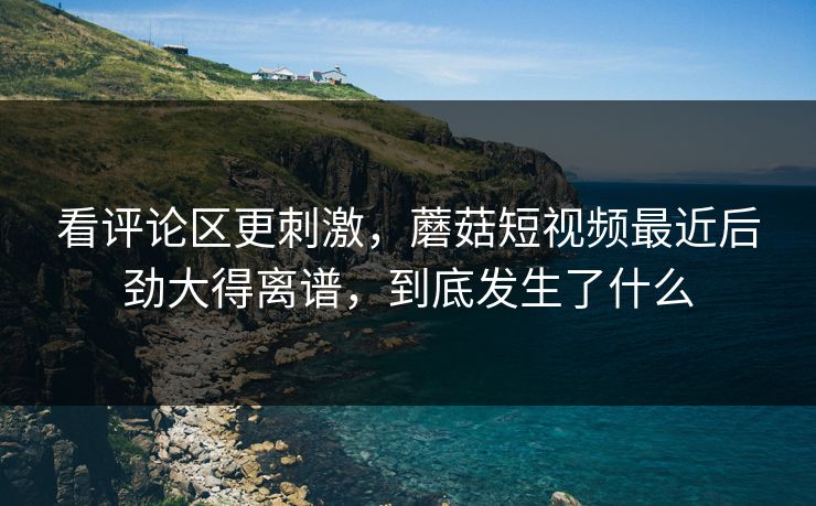 看评论区更刺激，蘑菇短视频最近后劲大得离谱，到底发生了什么