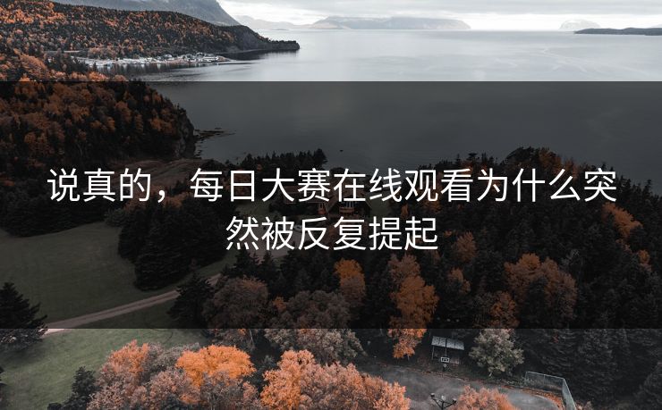 说真的,每日大赛在线观看为什么突然被反复提起 第1张 说真的,每日大赛在线观看为什么突然被反复提起 第1张